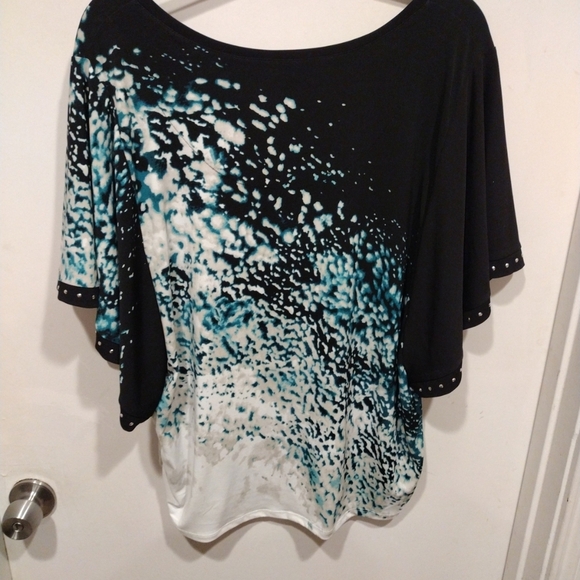 JM Collection Women's Multicolor Embellished Slinky Top Sz XL-Fairy Whimsigoth - Picture 6 of 6